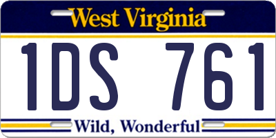 WV license plate 1DS761