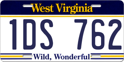 WV license plate 1DS762