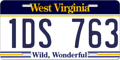 WV license plate 1DS763