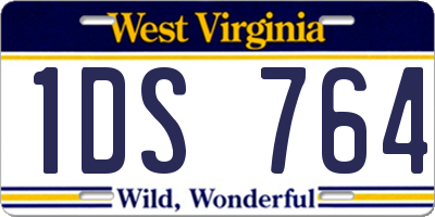 WV license plate 1DS764