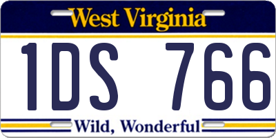 WV license plate 1DS766