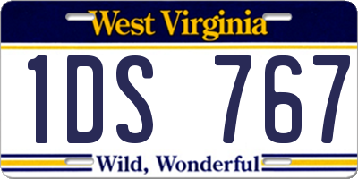 WV license plate 1DS767