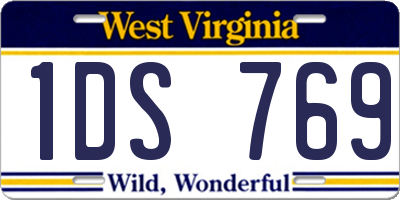 WV license plate 1DS769