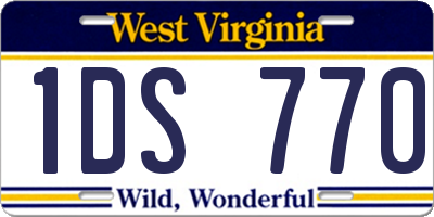 WV license plate 1DS770