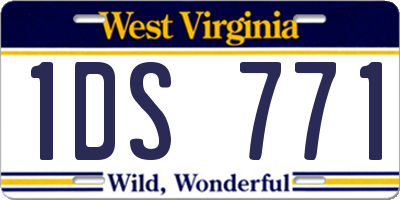 WV license plate 1DS771
