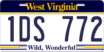 WV license plate 1DS772