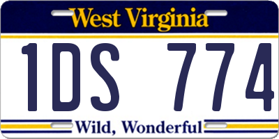 WV license plate 1DS774
