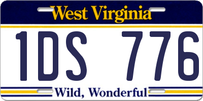 WV license plate 1DS776