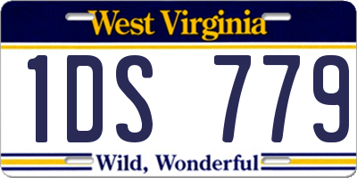 WV license plate 1DS779