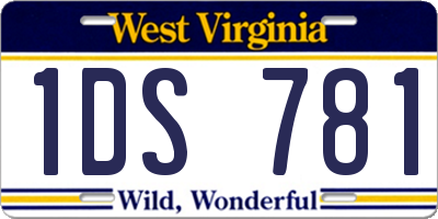 WV license plate 1DS781