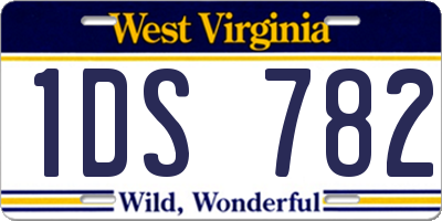 WV license plate 1DS782