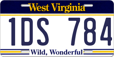 WV license plate 1DS784