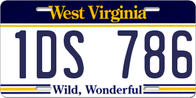 WV license plate 1DS786