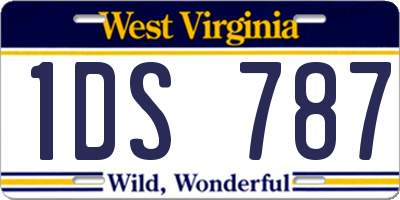 WV license plate 1DS787