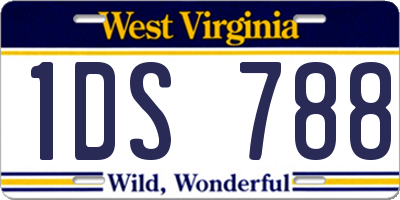 WV license plate 1DS788