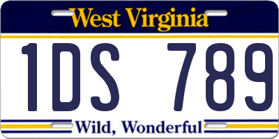 WV license plate 1DS789