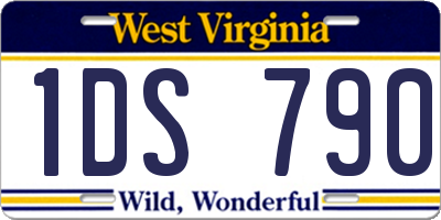 WV license plate 1DS790