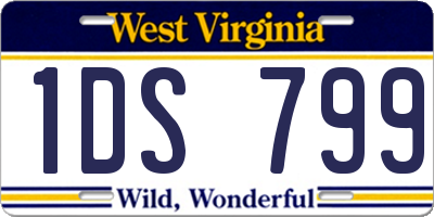 WV license plate 1DS799