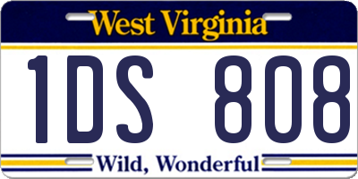 WV license plate 1DS808