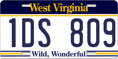 WV license plate 1DS809