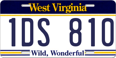 WV license plate 1DS810