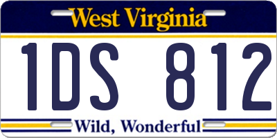 WV license plate 1DS812