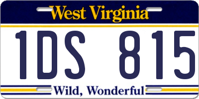 WV license plate 1DS815