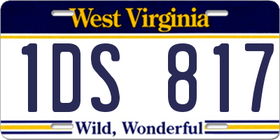 WV license plate 1DS817