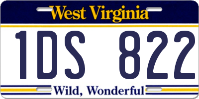 WV license plate 1DS822