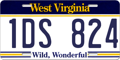 WV license plate 1DS824
