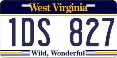 WV license plate 1DS827