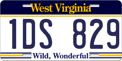 WV license plate 1DS829