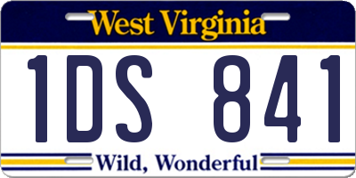WV license plate 1DS841