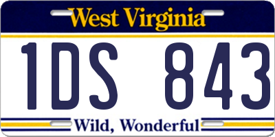WV license plate 1DS843