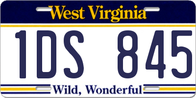 WV license plate 1DS845