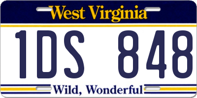 WV license plate 1DS848