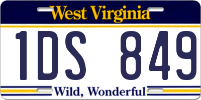 WV license plate 1DS849