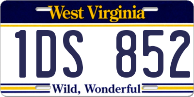 WV license plate 1DS852