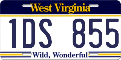 WV license plate 1DS855