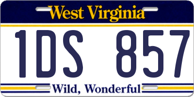 WV license plate 1DS857