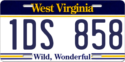 WV license plate 1DS858
