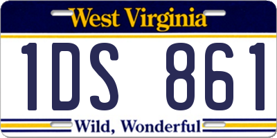 WV license plate 1DS861