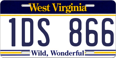 WV license plate 1DS866