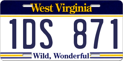 WV license plate 1DS871