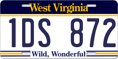 WV license plate 1DS872
