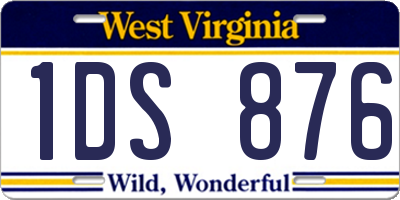 WV license plate 1DS876
