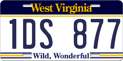 WV license plate 1DS877