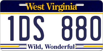 WV license plate 1DS880