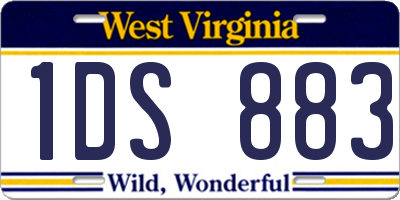 WV license plate 1DS883