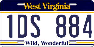 WV license plate 1DS884